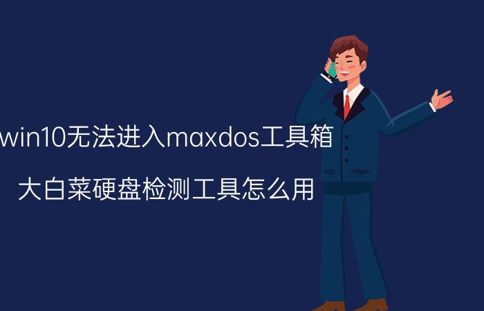 win10无法进入maxdos工具箱 大白菜硬盘检测工具怎么用？